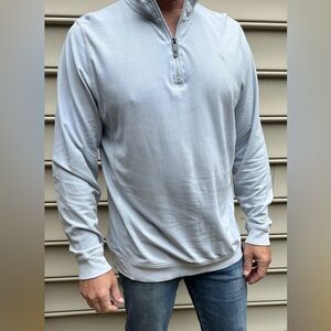 Margaritaville Men’s Light Blue 1/4 Zip Sweatshirt, Lg